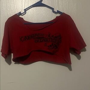 Red Graphic Crop Top